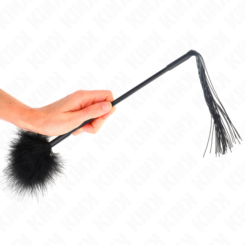 KINK - CHICOTE DE SILICONE COM PENAS PARA CÓCEGAS 47 CM - Image 5