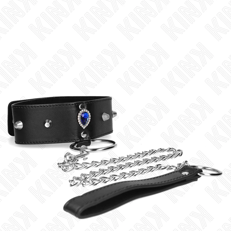 KINK - COLAR 65 CM COM ALÇA COM DIAMANTES AZUIS AJUSTÁVEL 36-43 CM X 5 CM - Image 4