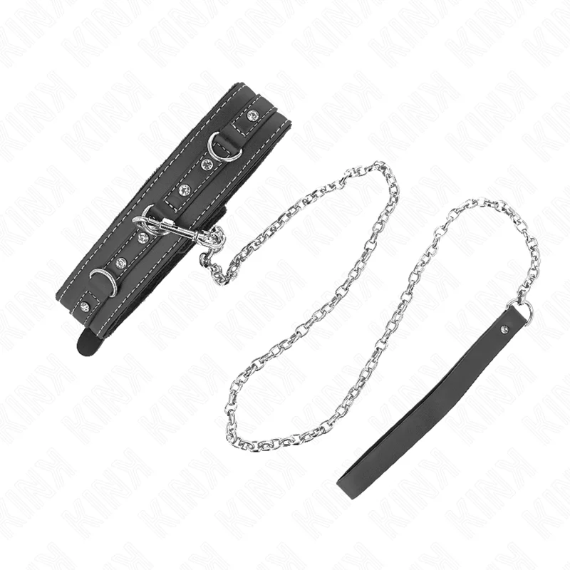 KINK - COLAR DE COURO PVC COM CINTO 105 CM REBITE DE strass 41,5 X 4 CM - Image 2