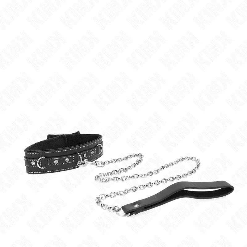KINK - COLAR DE COURO PVC COM CINTO 105 CM REBITE DE strass 41,5 X 4 CM - Image 3