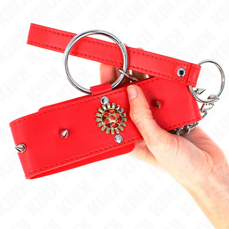 KINK - COLAR DE DIAMANTE VERMELHO COM CINTO 65 CM AJDUSTÁVEL 35-51 CM X 7 CM - Image 5