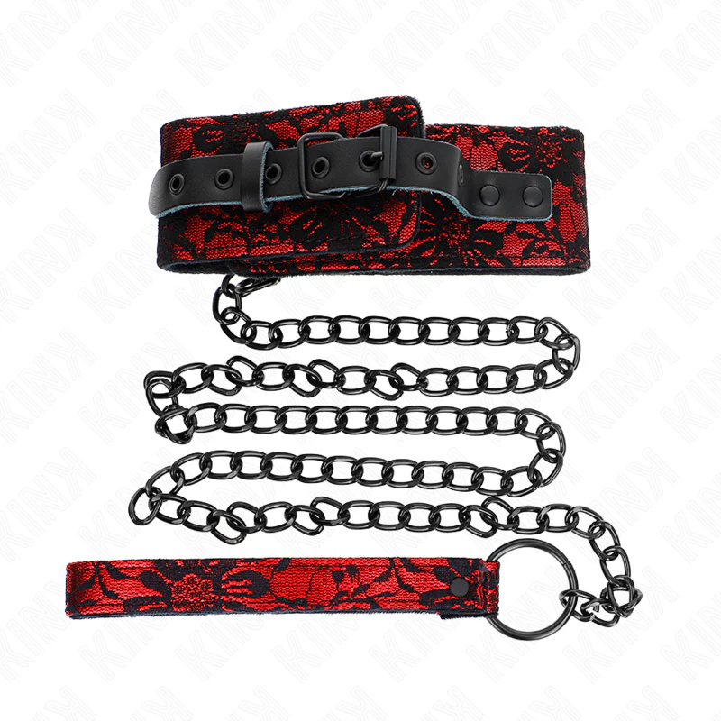 KINK - COLAR DE RENDA COM CINTO COM CINTO DE COURO REAL 105 CM / 44 X 5,5 CM - Image 2