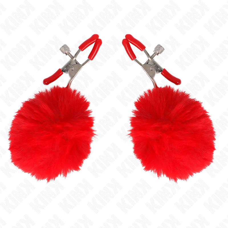 KINK - GRAMPO DE BOLA DE PELE FALSA VERMELHO 6 CM - Image 2