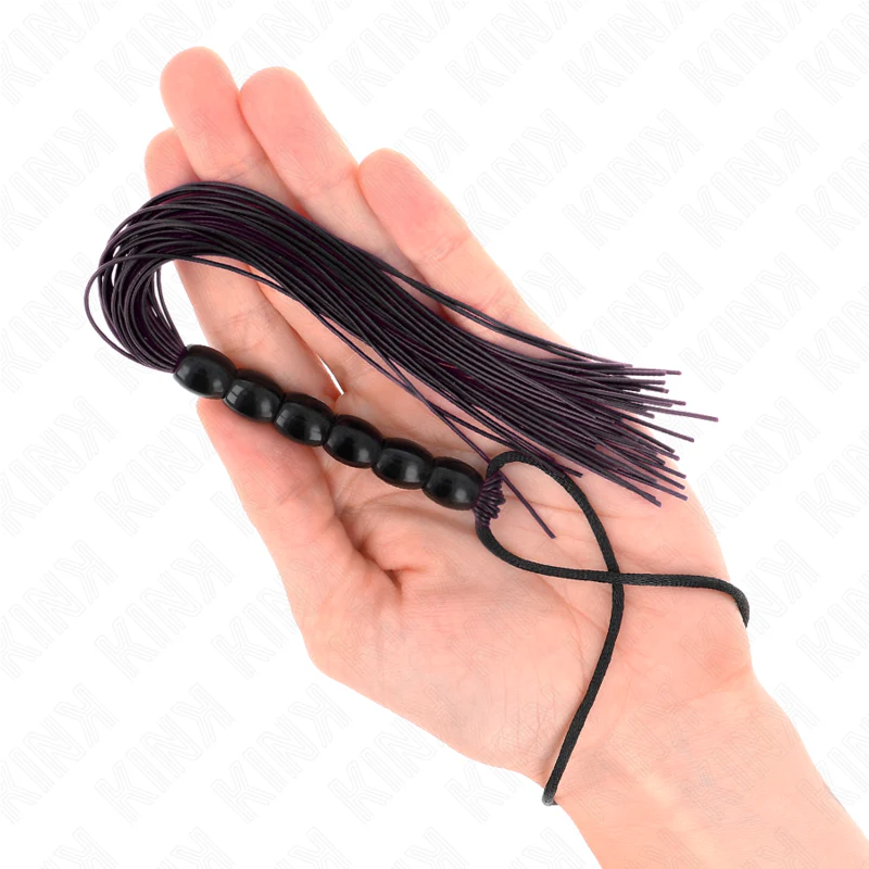 KINK - MINI CHICOTE DE SILICONE COM 6 CONTAS PRETAS 26 CM - Image 3