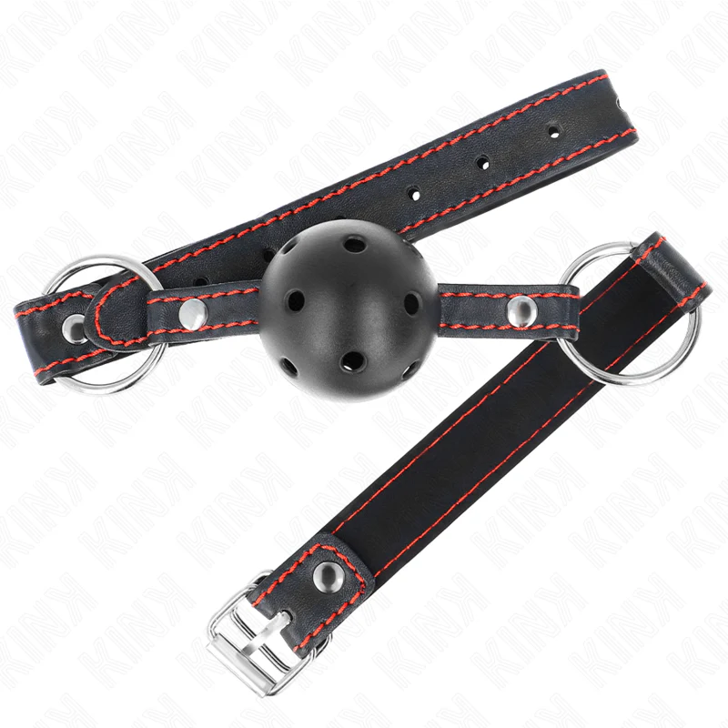 KINK - MORDAÇA DE BOLA PRETA OCA DURO MODELO 2 65 x 2,5 CM - Image 2