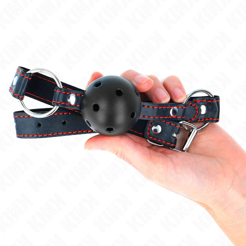 KINK - MORDAÇA DE BOLA PRETA OCA DURO MODELO 2 65 x 2,5 CM - Image 3