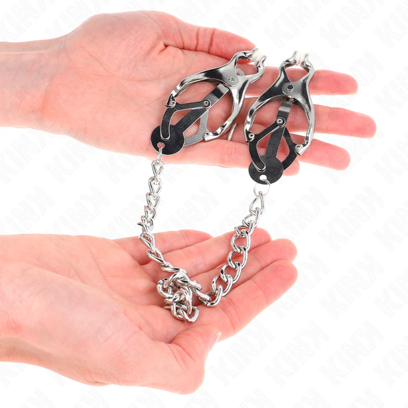 KINK - PINÇAS DE TREVO JAPONÊS COM CORRENTE PRATA 30 CM - Image 3