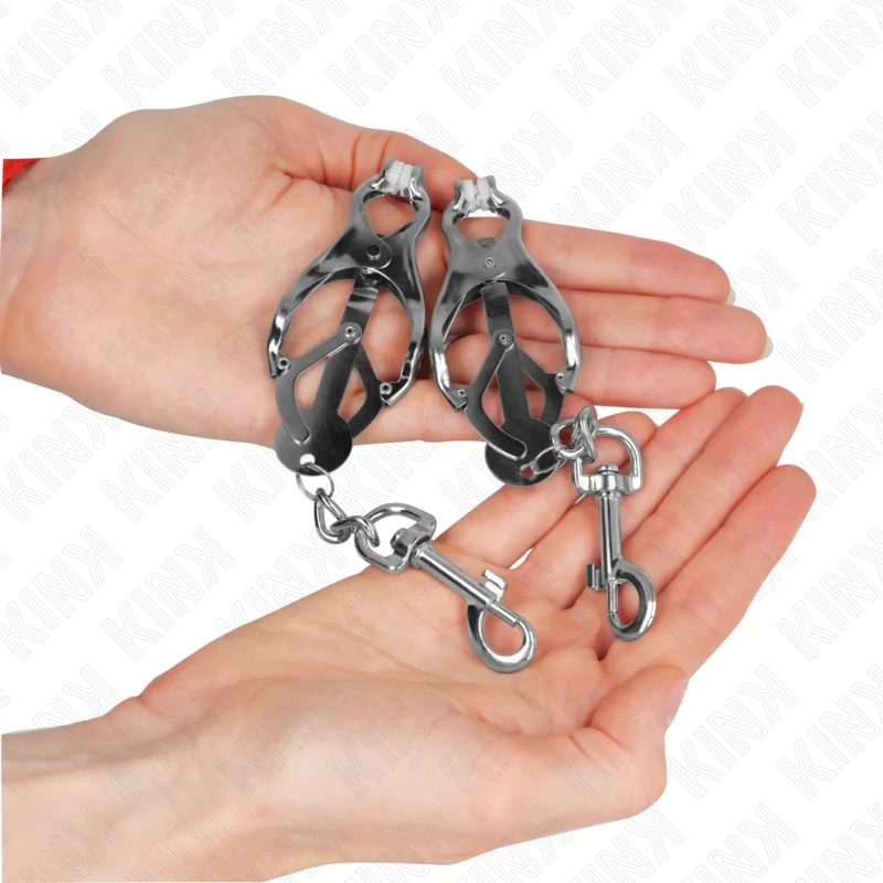 KINK - PINÇAS DE TREVO JAPONÊS COM GANCHOS PRATA - Image 3