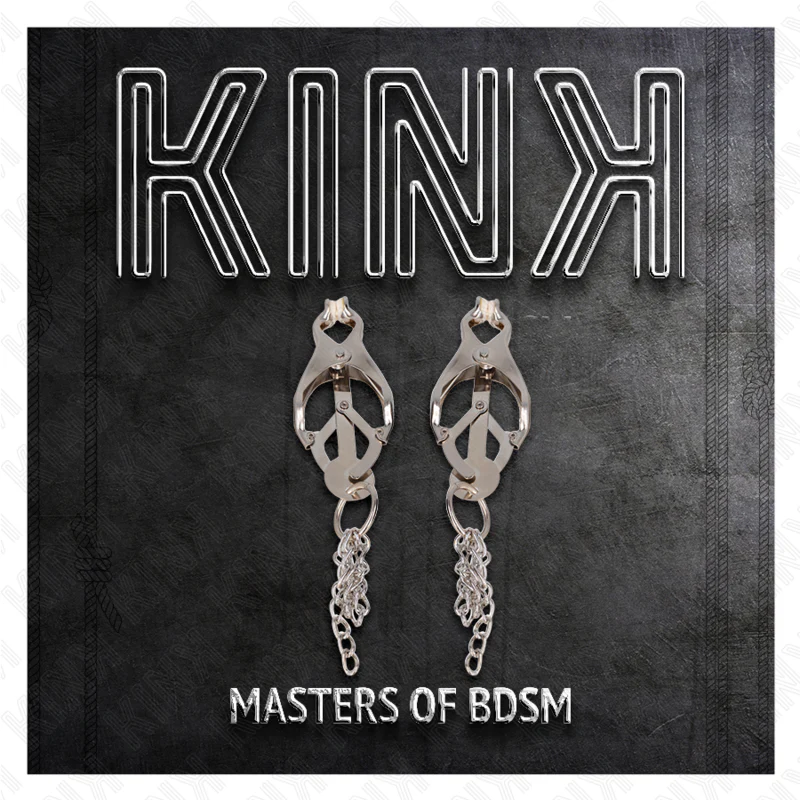 KINK - PINÇAS DE TREVO JAPONÊS COM PEQUENAS CORRENTES PRATA - Image 5