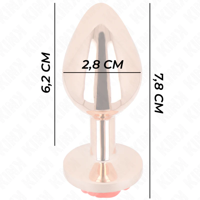 KINK - PLUG ANAL DE OURO ROSA COM ROSA VERMELHA S - Image 4