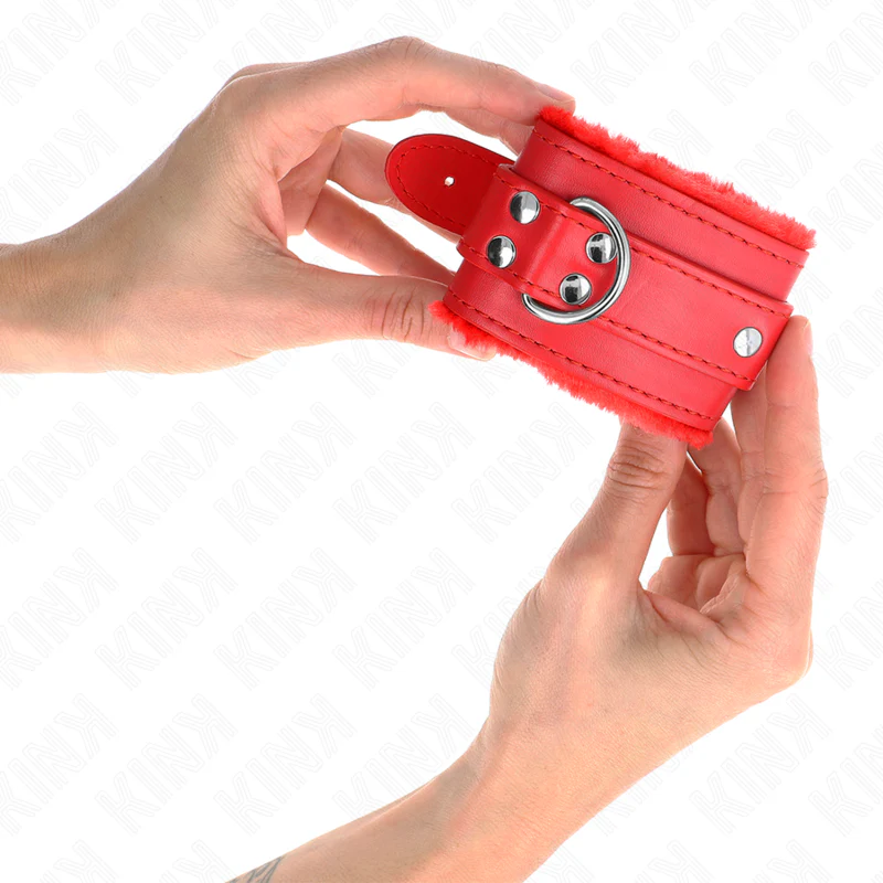 KINK - PULSO FORRO DE PELE VERMELHO COM CINTO VERMELHO AJUSTÁVEL 17-29 CM X 6 CM - Image 4