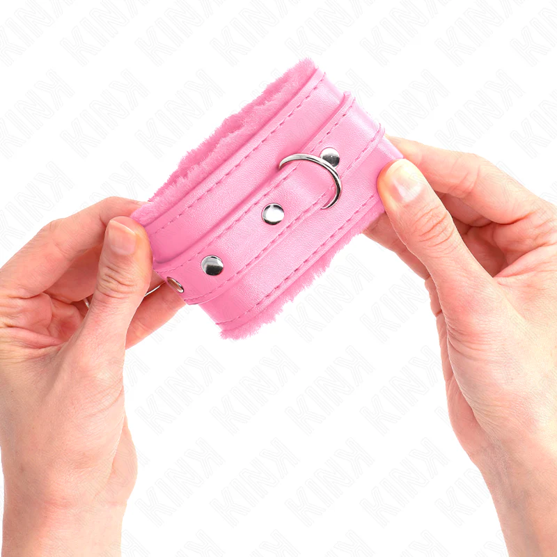 KINK - PULSO PREMIUM FORRO DE PELE ROSA COM CINTO ROSA AJUSTÁVEL 17-29 CM X 6 CM - Image 3