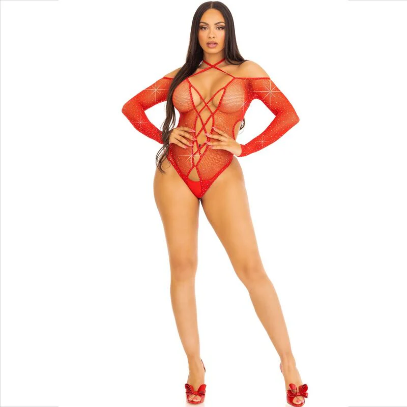 LEG AVENUE - BODY CROTHLESS COM VERMELHO BRILHANTE - Image 5