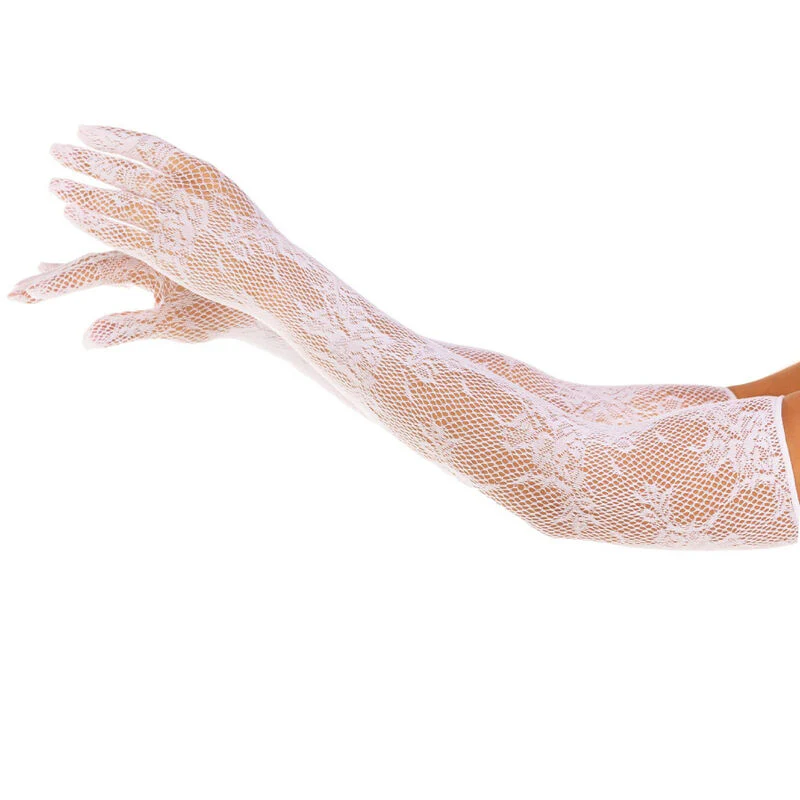 LEG AVENUE - GUANTES RED FLORAL BLANCO - Image 4