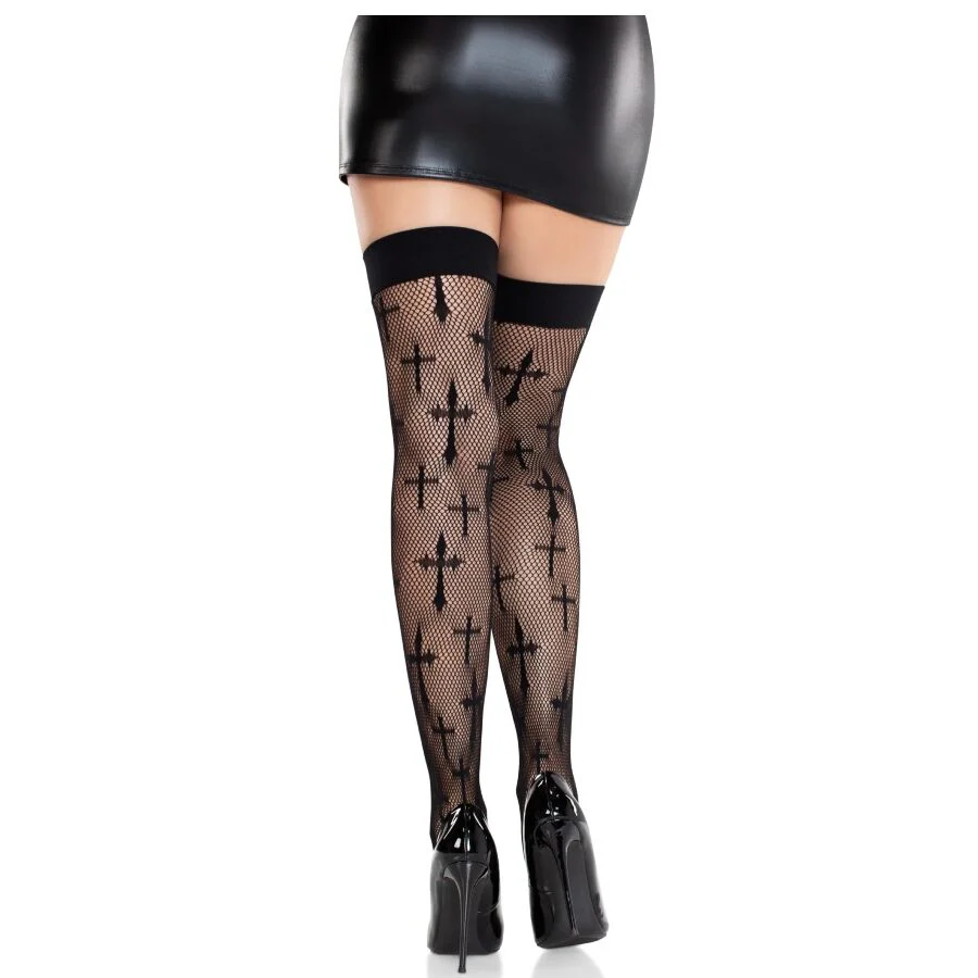 LEG AVENUE - MEIA DE RENDA WORSHIP ME PRETA - Image 2