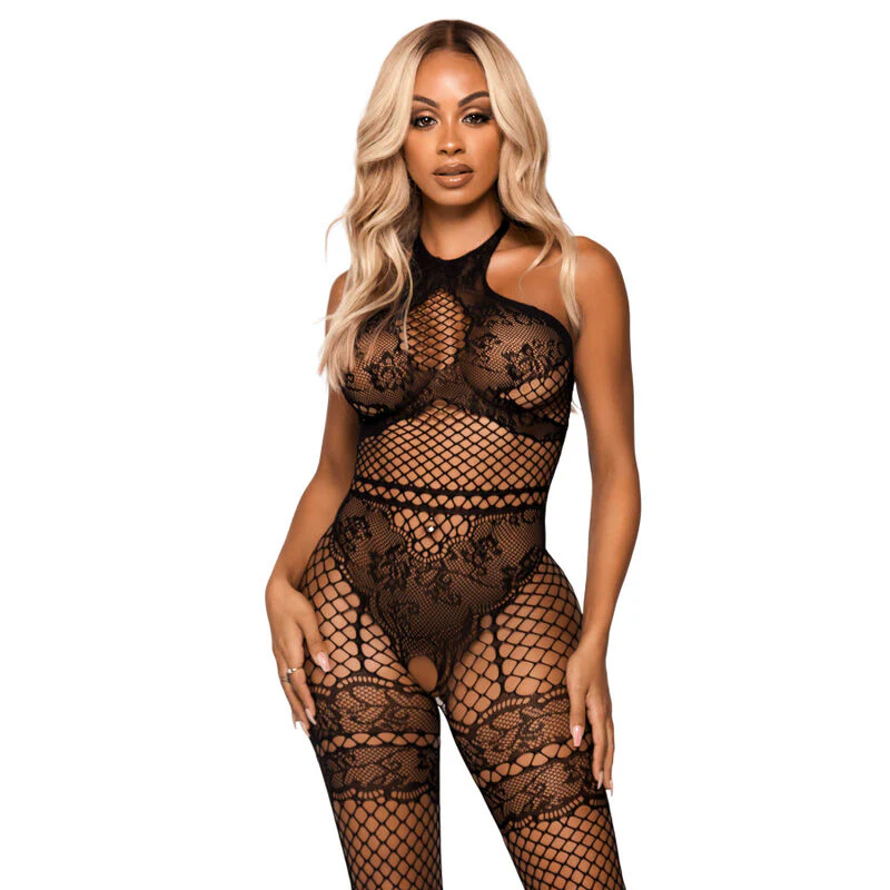 LEG AVENUE - NET HALTER BODYSTOCKING TAMANHO ÚNICO - PRETO - Image 6