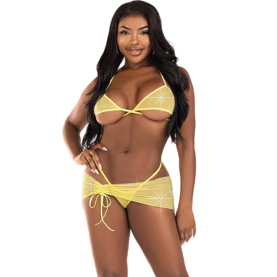 LEG AVENUE - SET TRES PIEZAS DIAMANTES AMARILLO S/M - Image 15
