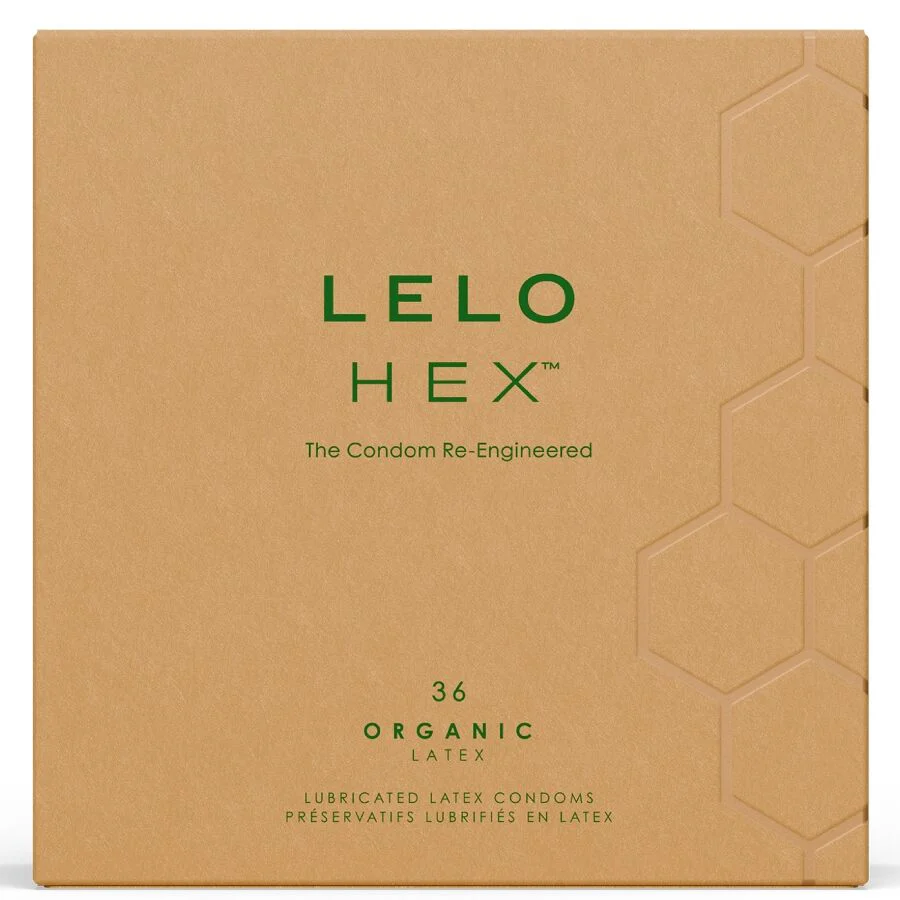 LELO - CAIXA DE PRESERVATIVOS ORGÂNICOS HEX 36 UNIDADES