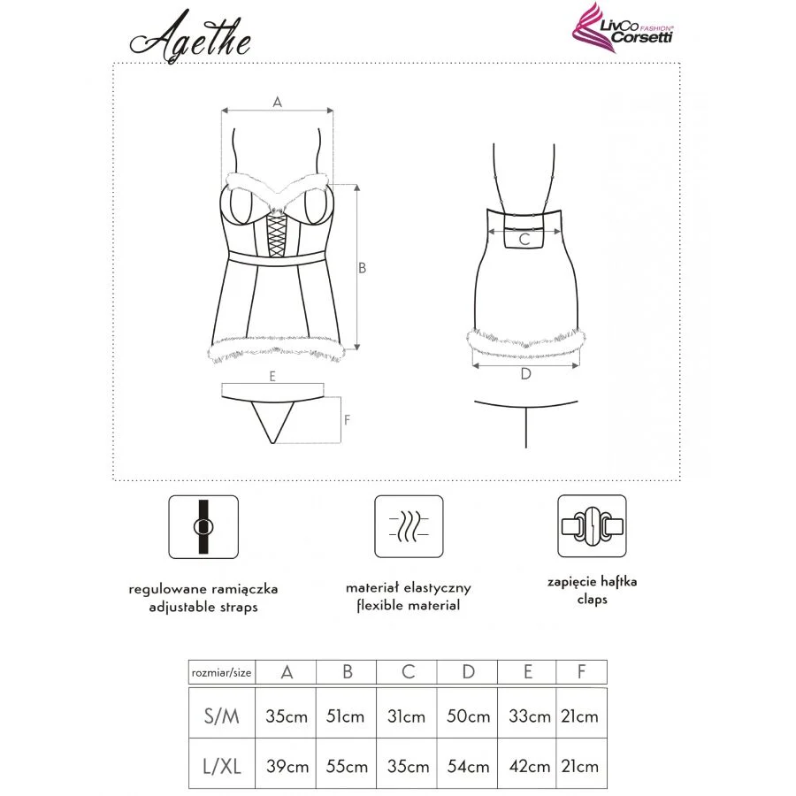 LIVCO CORSETTI FASHION - AGETHE LC 90607 CAMISOLA + CALCINHA FIO DENTAL + CHAPÉU DE NATAL TAMANHO L/XL - Image 6