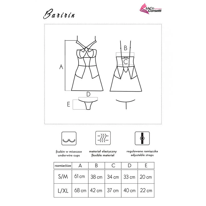LIVCO CORSETTI FASHION - BARIRIN LC 90633 FALDA + PANTY NEGRO - Image 5