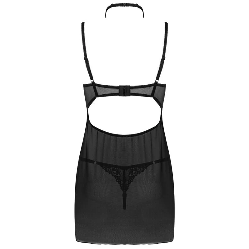 LIVCO CORSETTI FASHION - BINELLA SET BABYDOLL + TANGA NEGRO - Image 9