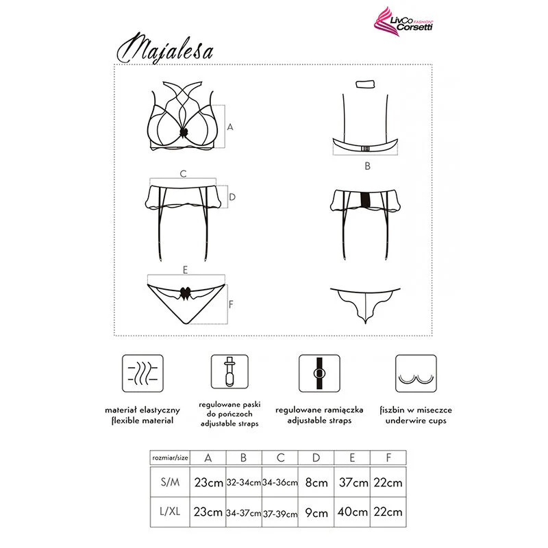 LIVCO CORSETTI FASHION - MAJALESA LC 90526 SUJETADOR + LIGUERO + PANTY BLACK - Image 10