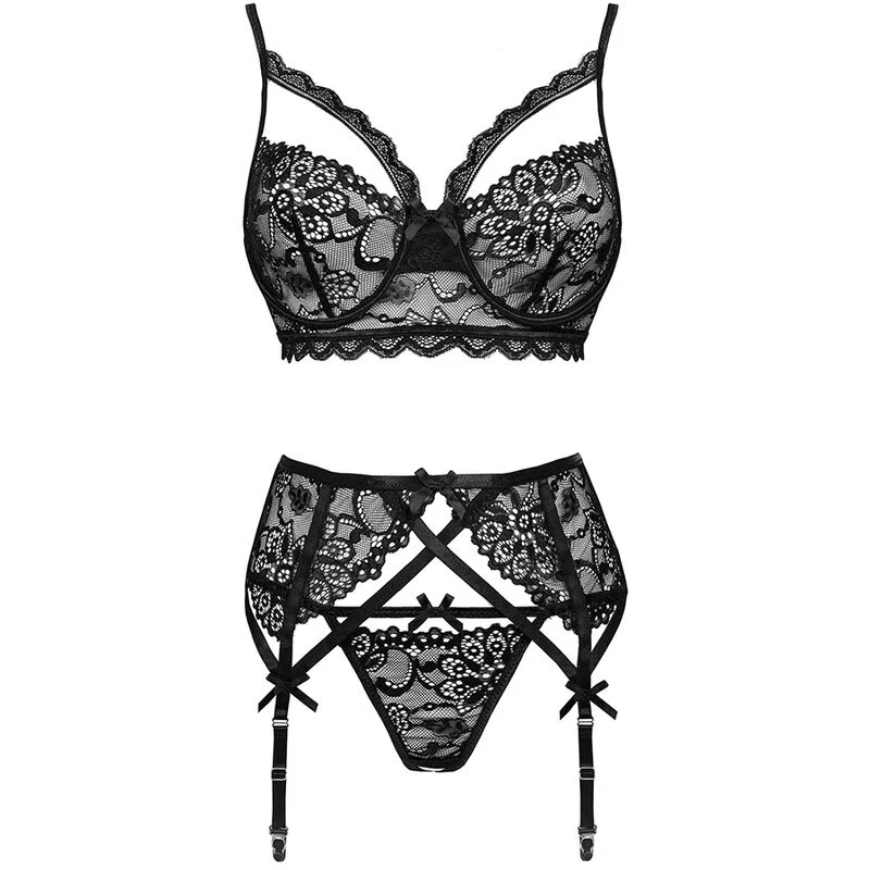 LIVCO CORSETTI FASHION - MORIDAM LC 90552 SUJETADOR + LIGUERO + PANTY NEGRO - Image 12