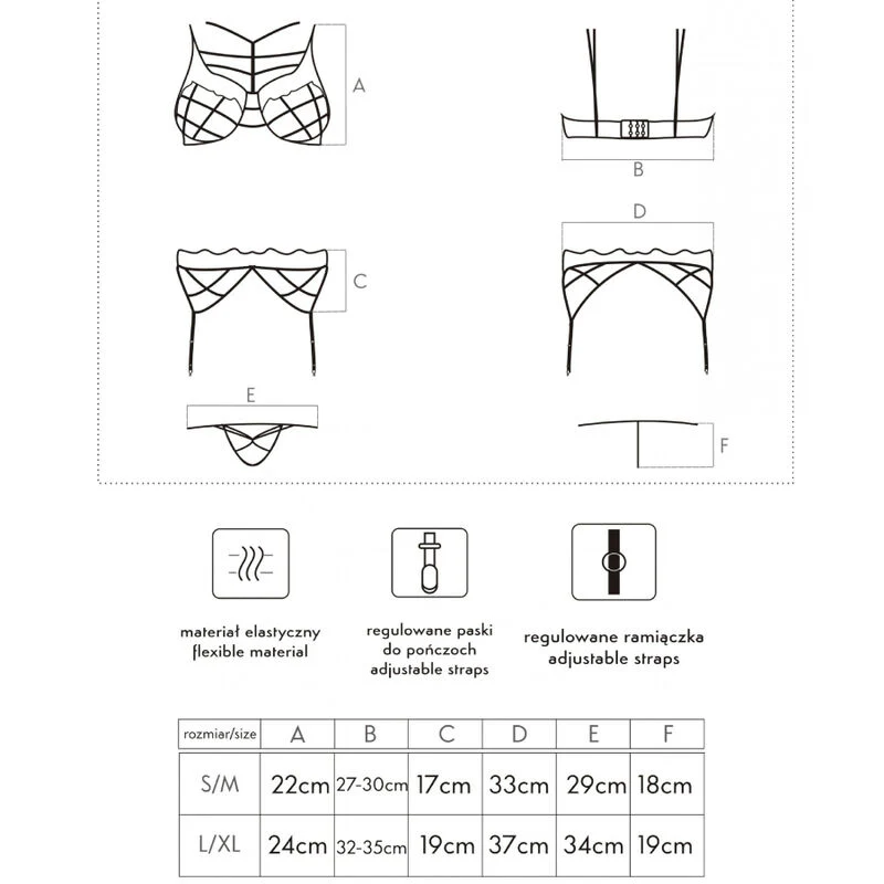 LIVCO CORSETTI FASHION - SOLEDAD LC 20217 SUJETADOR + PANTY + LIGUERO S/M - Image 3