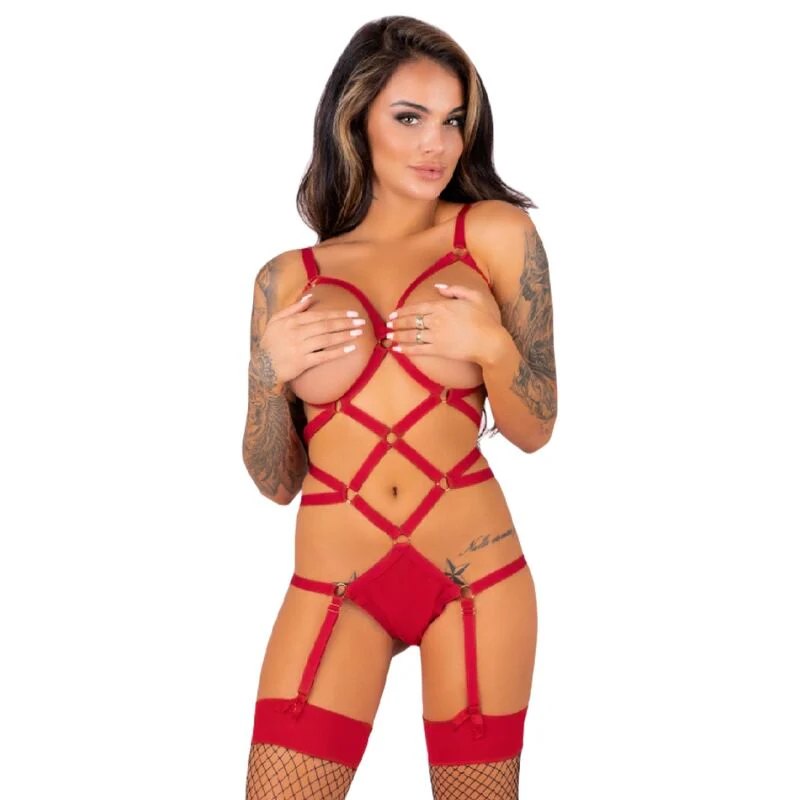 LIVCO CORSETTI FASHION - THIARA LC 20213 SET BODY + MEDIAS ROJA S/M - Image 9