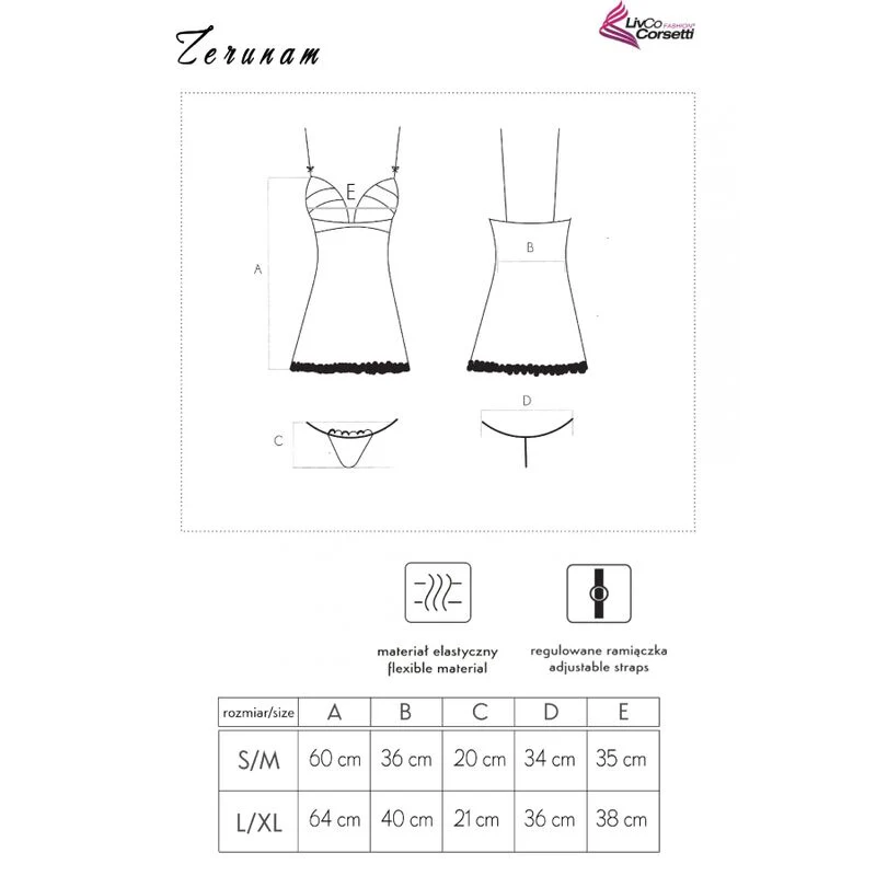 LIVCO CORSETTI FASHION - ZERUNAM SET BABYDOLL + TANGA NEGRO - Image 10