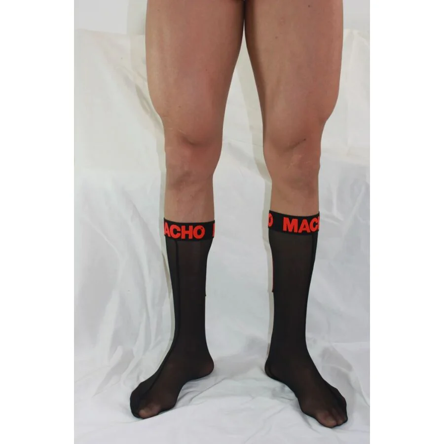 MACHO - MEIAS FINAS TAMANHO ÚNICO PRETO/VERMELHO - Image 4