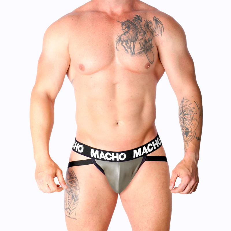 MACHO - MX27GR JOCK CUERO GRIS BEIGE XL - Image 38