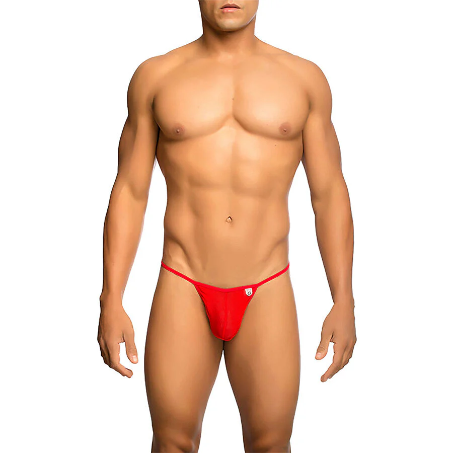 MOB - TANGA TRANSPARENTE VERMELHA EM FORMATO DE T TAMANHO L/XL