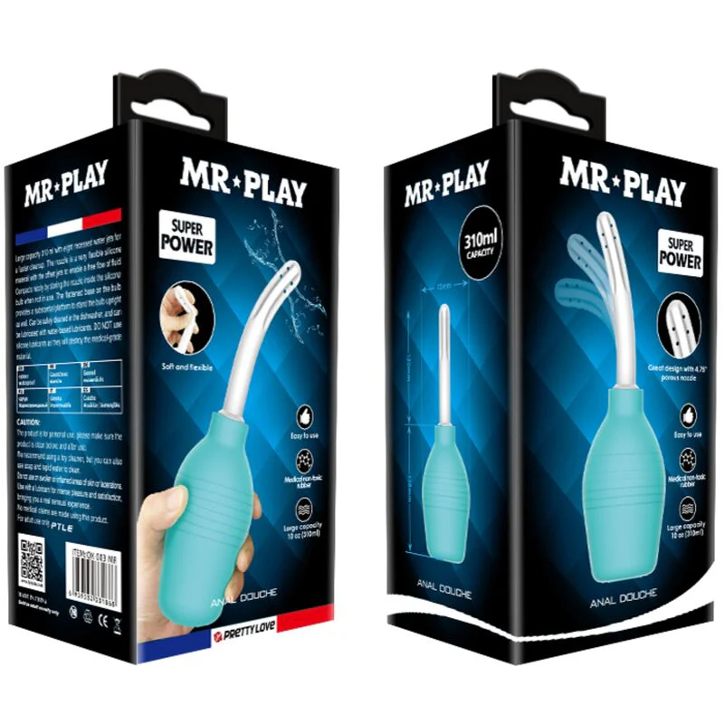 MR PLAY - CHUVEIRO DE BORRACHA ANAL PEAR AZUL - Image 8