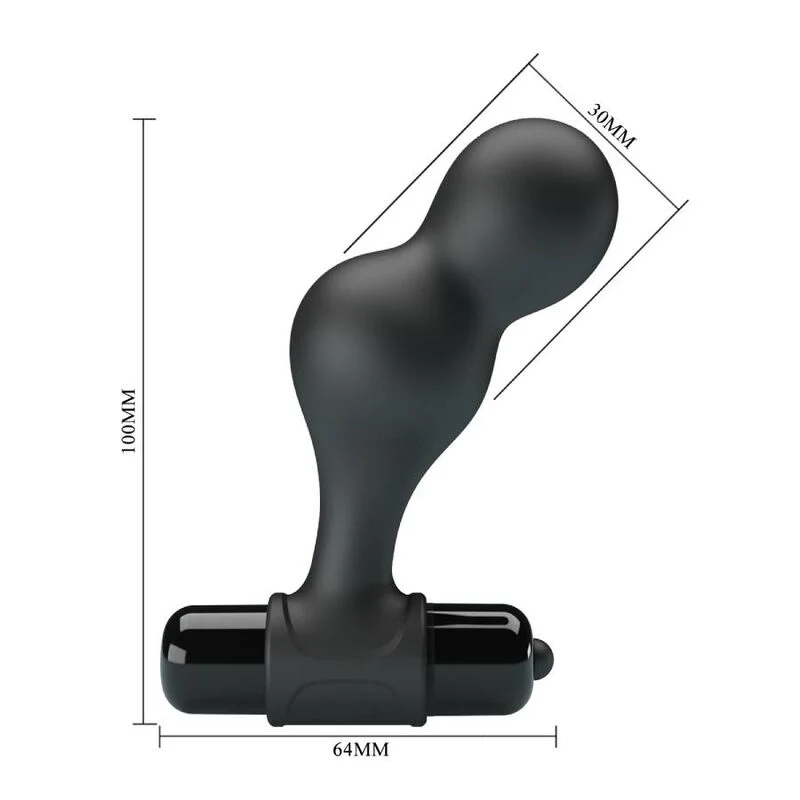 MR PLAY - PLUG ANAL VIBRADOR DE SILICONE PRETO - Image 7