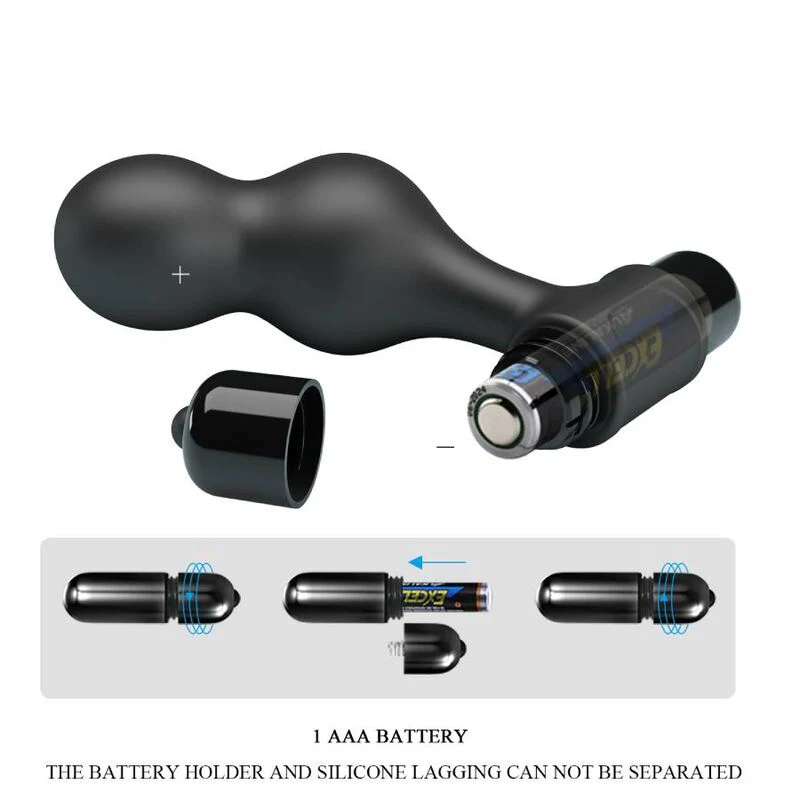 MR PLAY - PLUG ANAL VIBRADOR DE SILICONE PRETO - Image 9