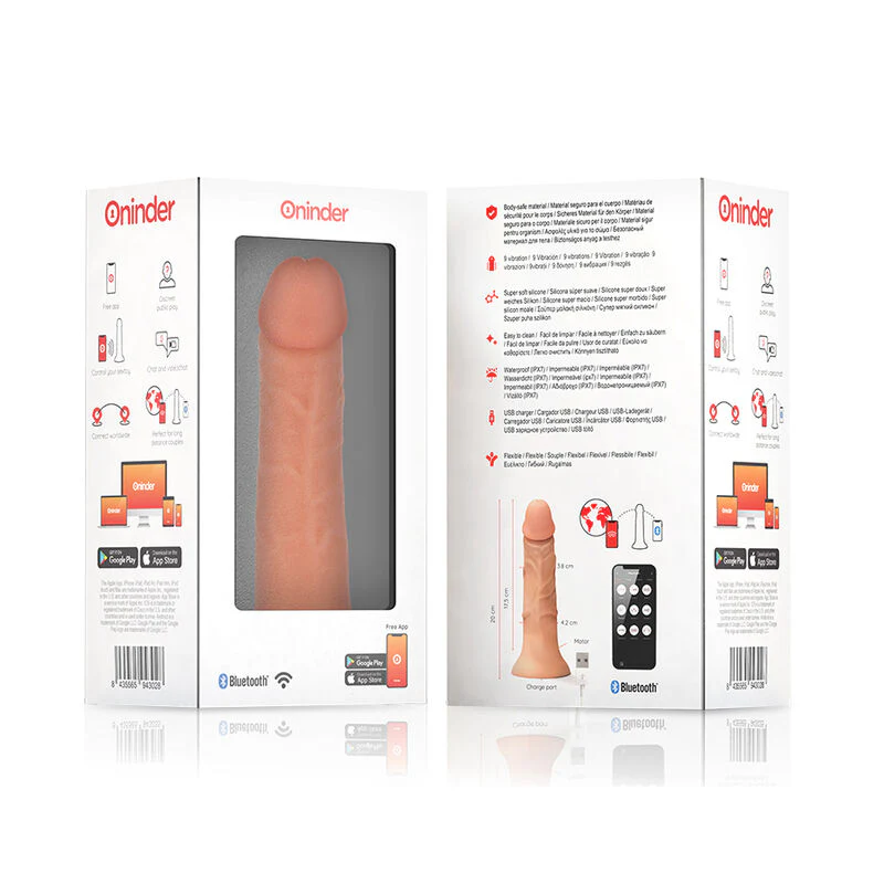 ONINDER - DILDO VIBRADOR BOGOTÁ MÉDIO 9 VELOCIDADES NATURAL 20 CM -O- 4.2 CM - APLICATIVO GRATUITO - Image 7