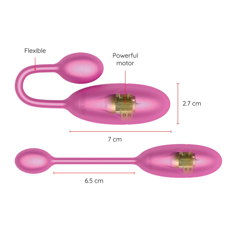 ONINDER - OVO VIBRATÓRIO DENVER ROSA 7 X 2,7 CM APLICATIVO GRATUITO - Image 2