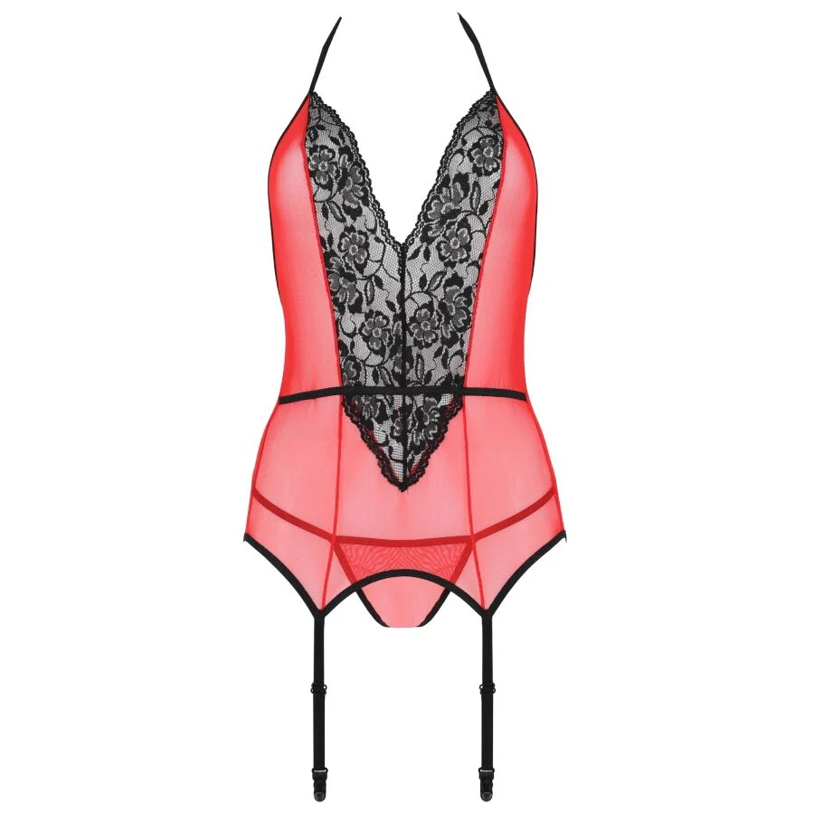 PASSION - PEONIA CORSET LINHA ERÓTICA VERMELHO S/M - Image 8