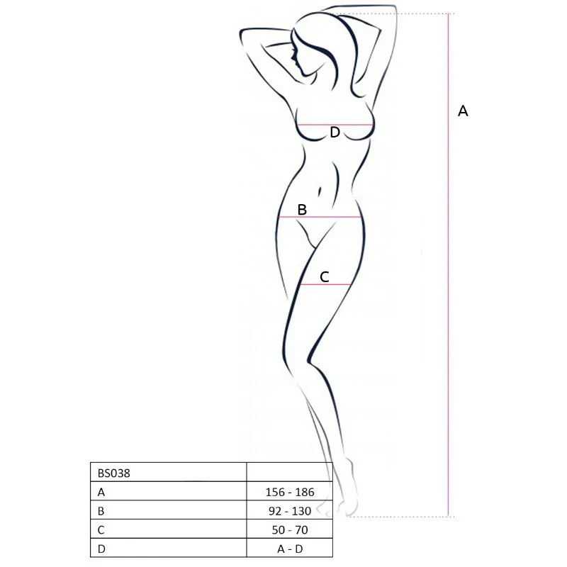 PASSION - WOMAN BS038 BODYSTOCKING PRETO TAMANHO ÚNICO - Image 3