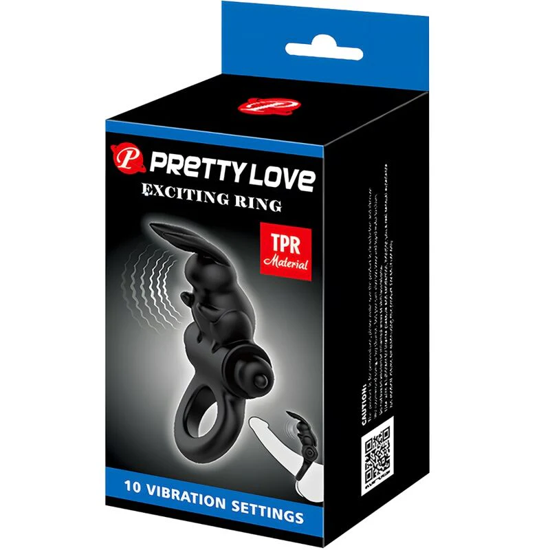 PRETTY LOVE - ANEL VIBRADOR COELHO ANEL EXCITANTE 10 VIBRAÇÕES PRETO - Image 6