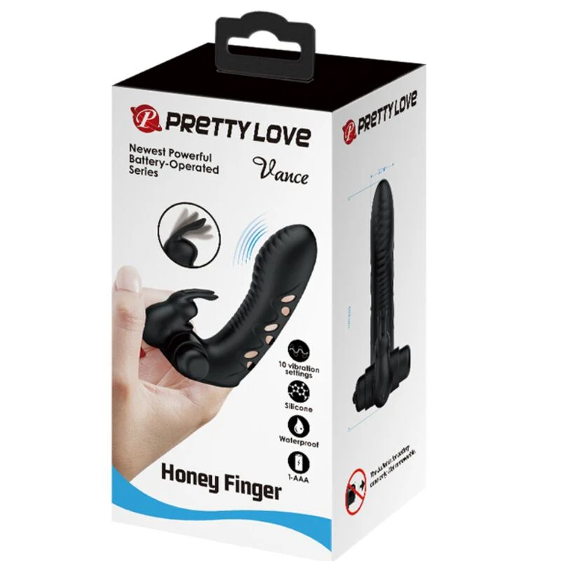 PRETTY LOVE - CAPA DE DEDO VIBRADOR DE COELHO PRETO VANCE - Image 9