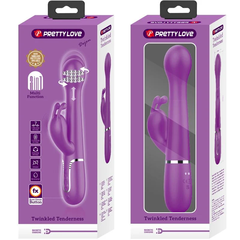 PRETTY LOVE - DEJON 3 EM 1 MULTIFUNCIONAL RABBIT VIBRADOR ROXO - Image 8