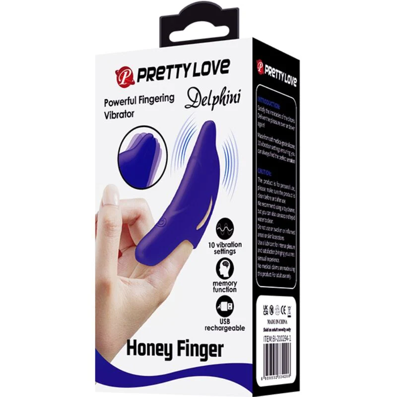 PRETTY LOVE - DELPHINI PODEROSO ESTIMULADOR DE DEDO AZUL ESCURO - Image 10