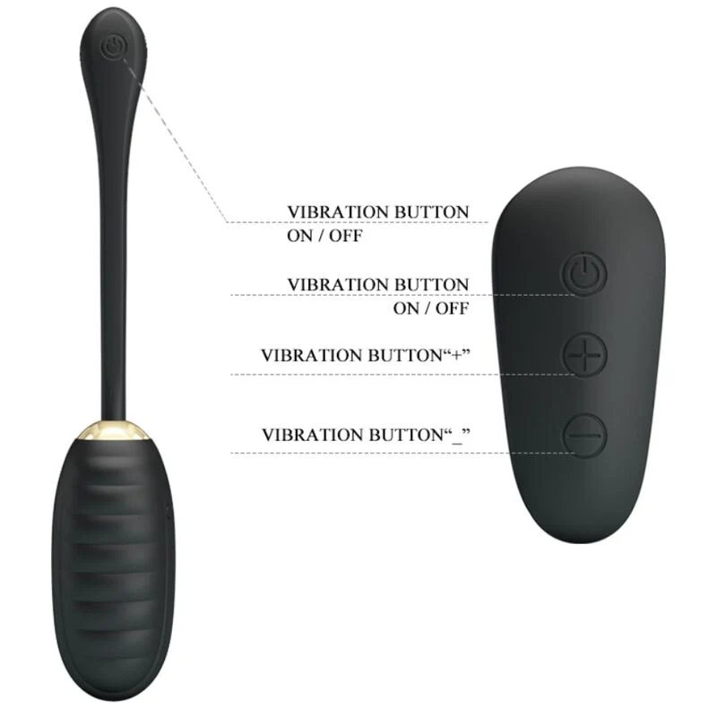 PRETTY LOVE - DOREEN LUXURY RECARREGÁVEL VIBRADOR OVO PRETO CONTROLE REMOTO - Image 10