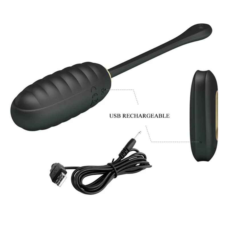PRETTY LOVE - DOREEN LUXURY RECARREGÁVEL VIBRADOR OVO PRETO CONTROLE REMOTO - Image 9
