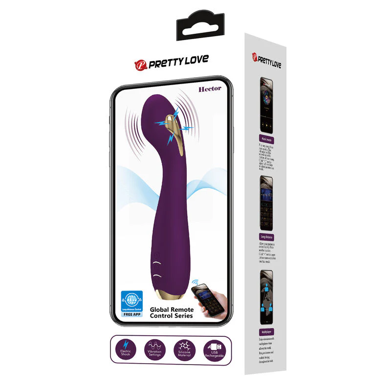 PRETTY LOVE - HECTOR VIBRADOR ELECTROSHOCK POR APP CONTROL ROXO - Image 6