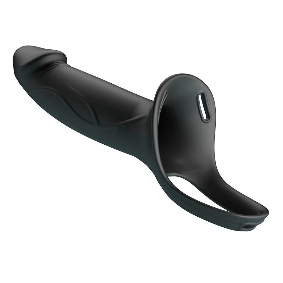 PRETTY LOVE - LANDON BLACK VIBRATING STRAP-ON - Image 3