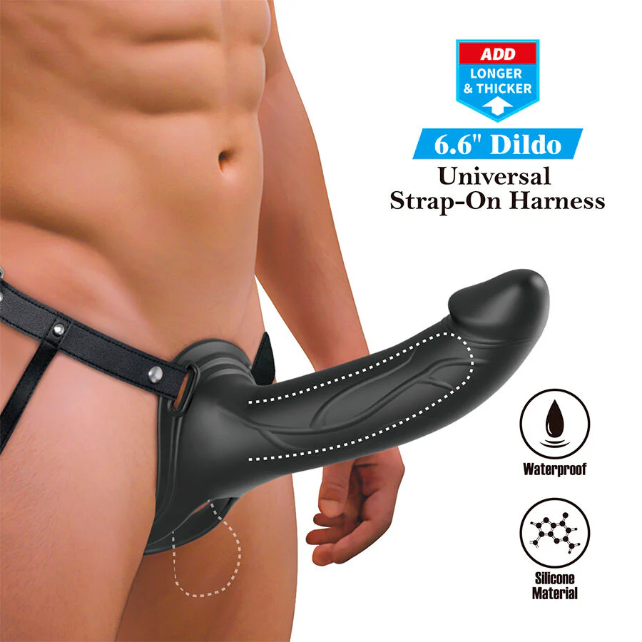 PRETTY LOVE - LANDON BLACK VIBRATING STRAP-ON - Image 8