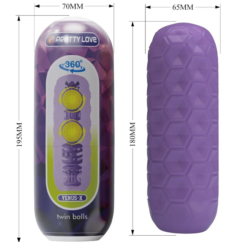 PRETTY LOVE - MASTURBADOR MASCULINO TWIN BALLS ROXO - Image 7